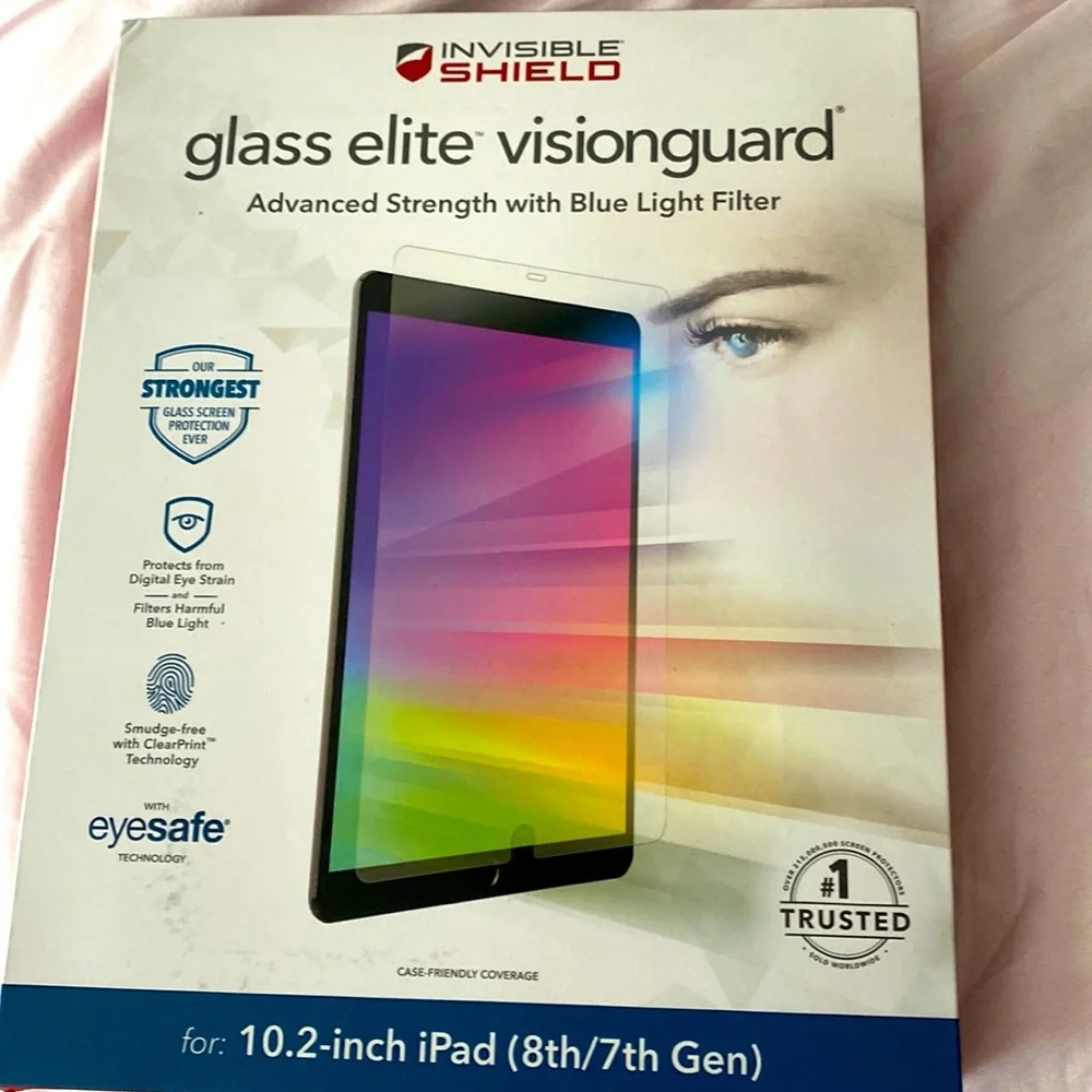 NEW!ZAGG (Glass Elite VisionGuard+) blue light filter 10.2”iPad (8th/7th Gen )